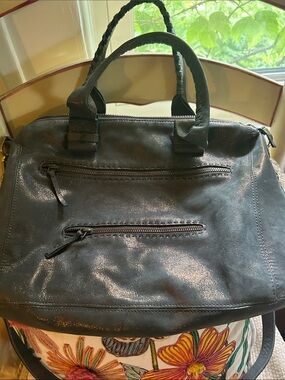 Green metallic Carla Mancini handbag satchel